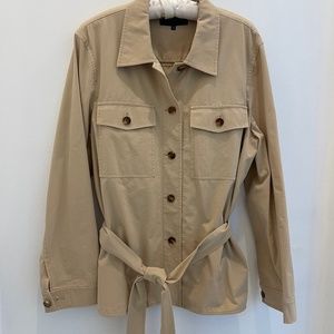 LAFAYETTE 148 safari blouse trench short jacket. 14. Khaki.